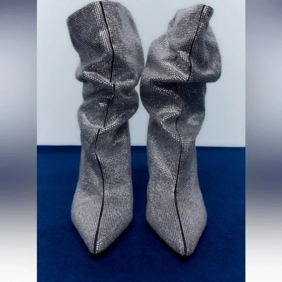 ZARA SPARKLY HIGH HEEL BOOTS - Picture 6 of 9